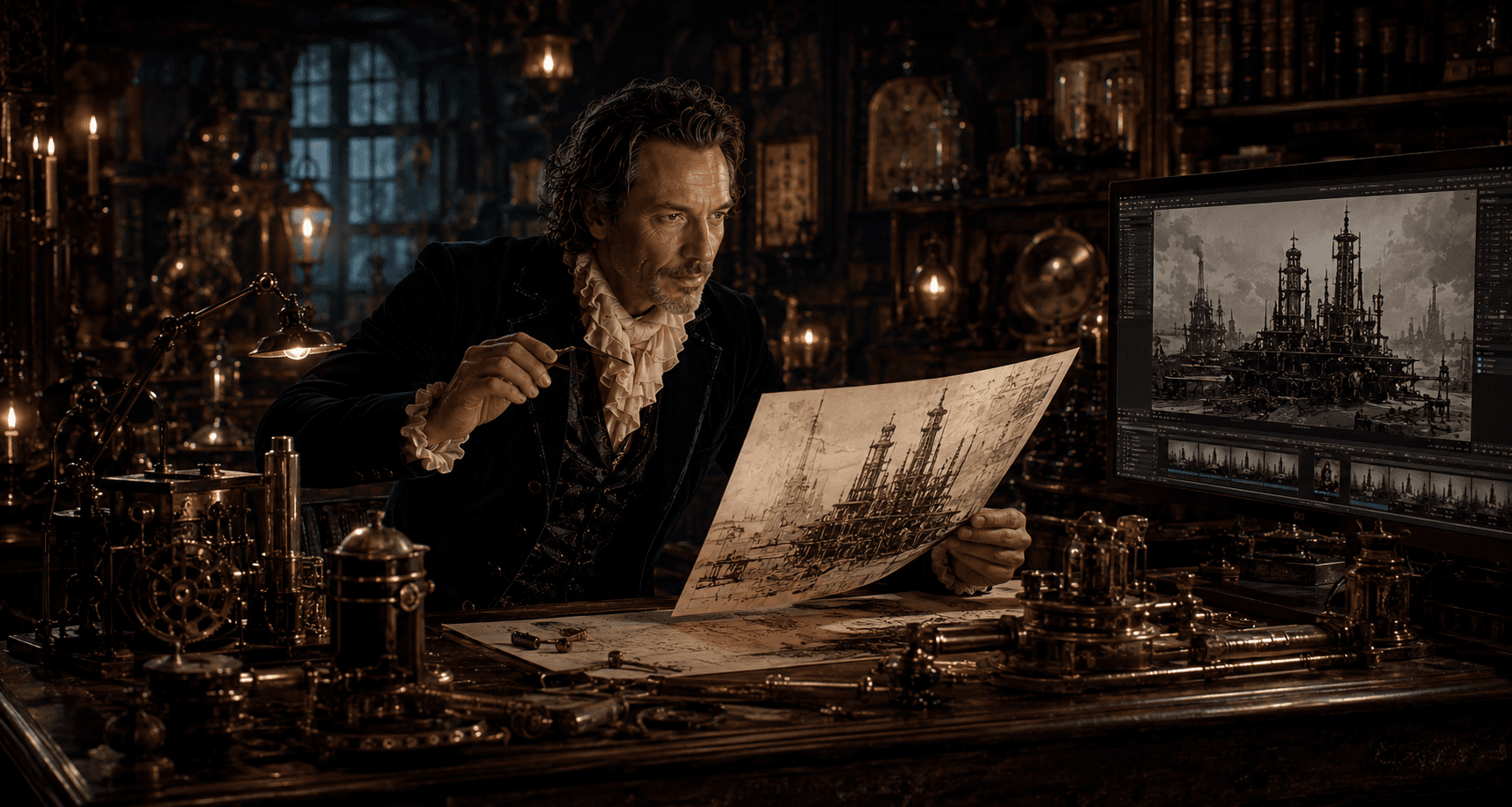 A polished interior scene representing production